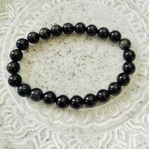 Black Obsidian Protection Bracelet Handmade by Wandering Bunny LLC